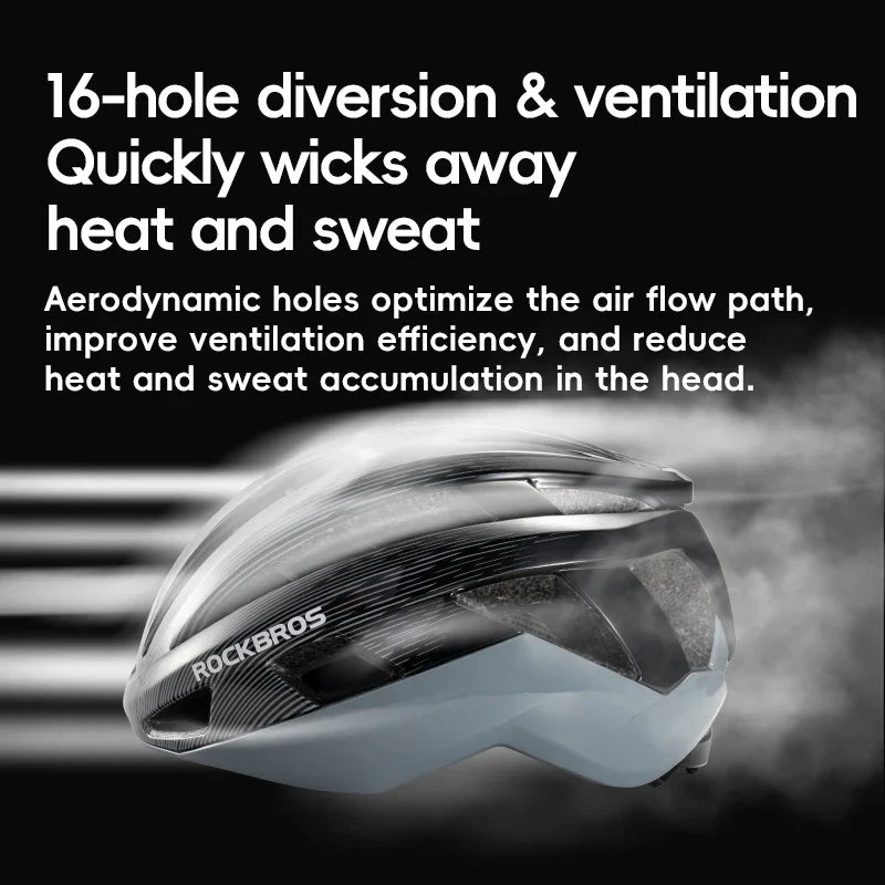ROCKBROS Adjustable Cycling Helmet - Breathable Safety for All Riders