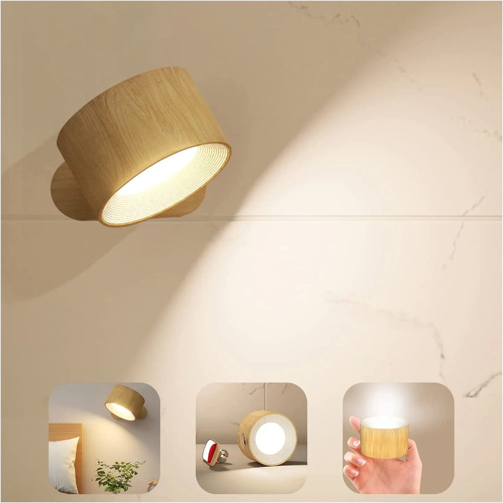 Magnetic Touch Rechargeable Wall Lamp with Remote & Dimmable Lighting