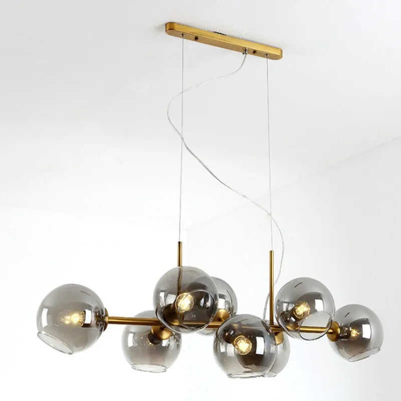 8-Light Modern Bubble Chandelier - Elegant Glass Pendant Light