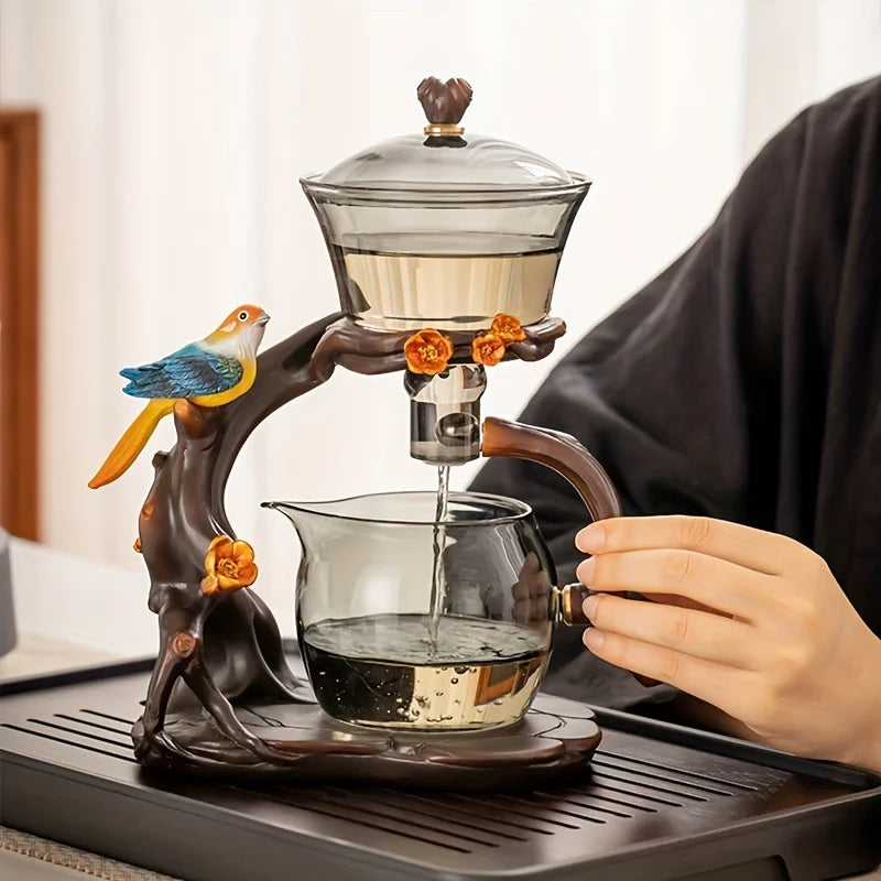 Elegant Drip Glass Tea Set - Semi-Automatic & Heat Resistant