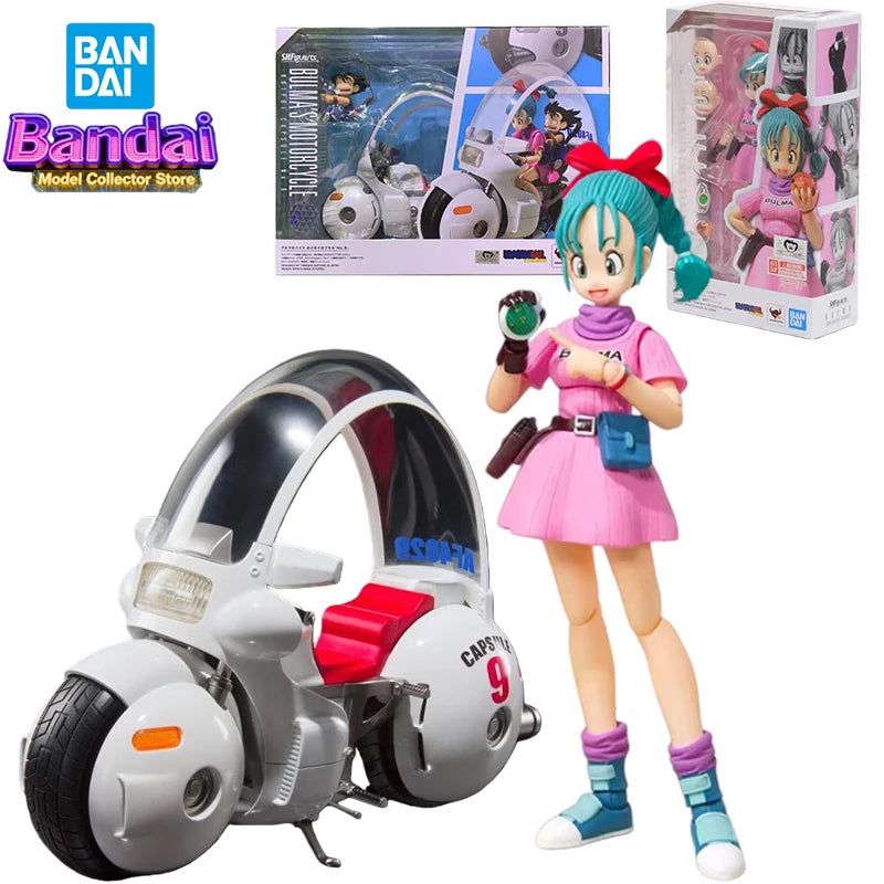 Bandai SHF Bulma Action Figure with Motorcycle - Dragon Ball Collectible