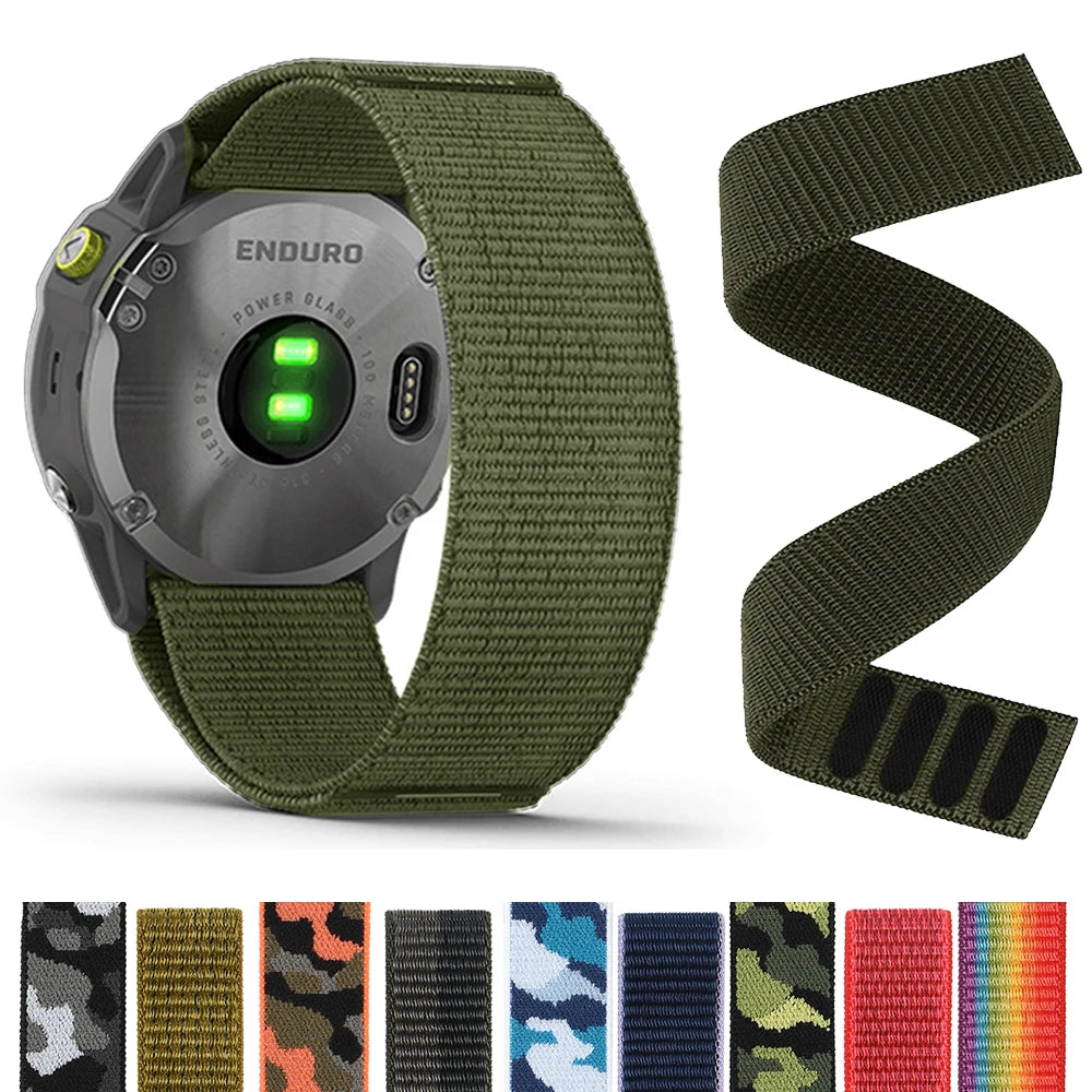 Durable Nylon Watch Band for Garmin Fenix & Epix 22/26mm