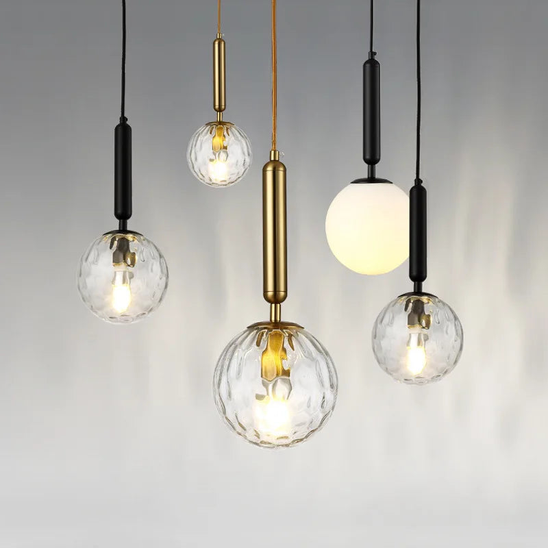 Nordic Modern Glass Pendant Lamp for Bedroom & Living Room