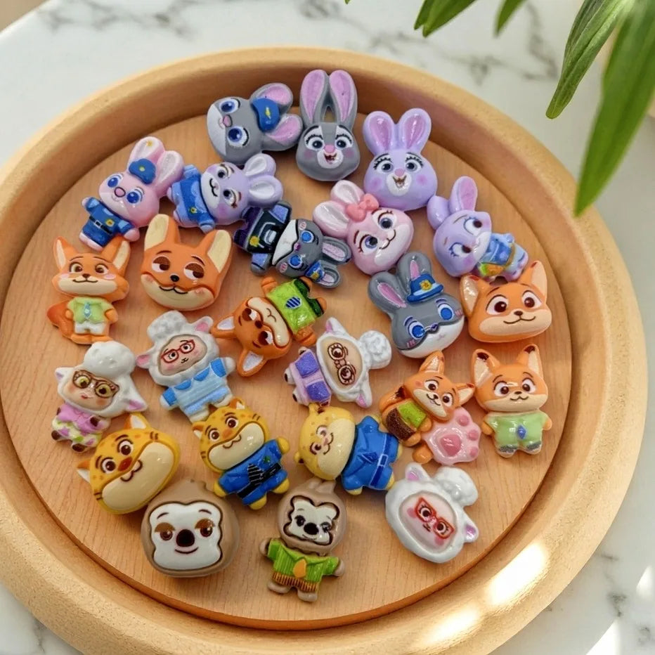 10/100PCS Colorful Cartoon Animal Resin Jewelry Craft Kit