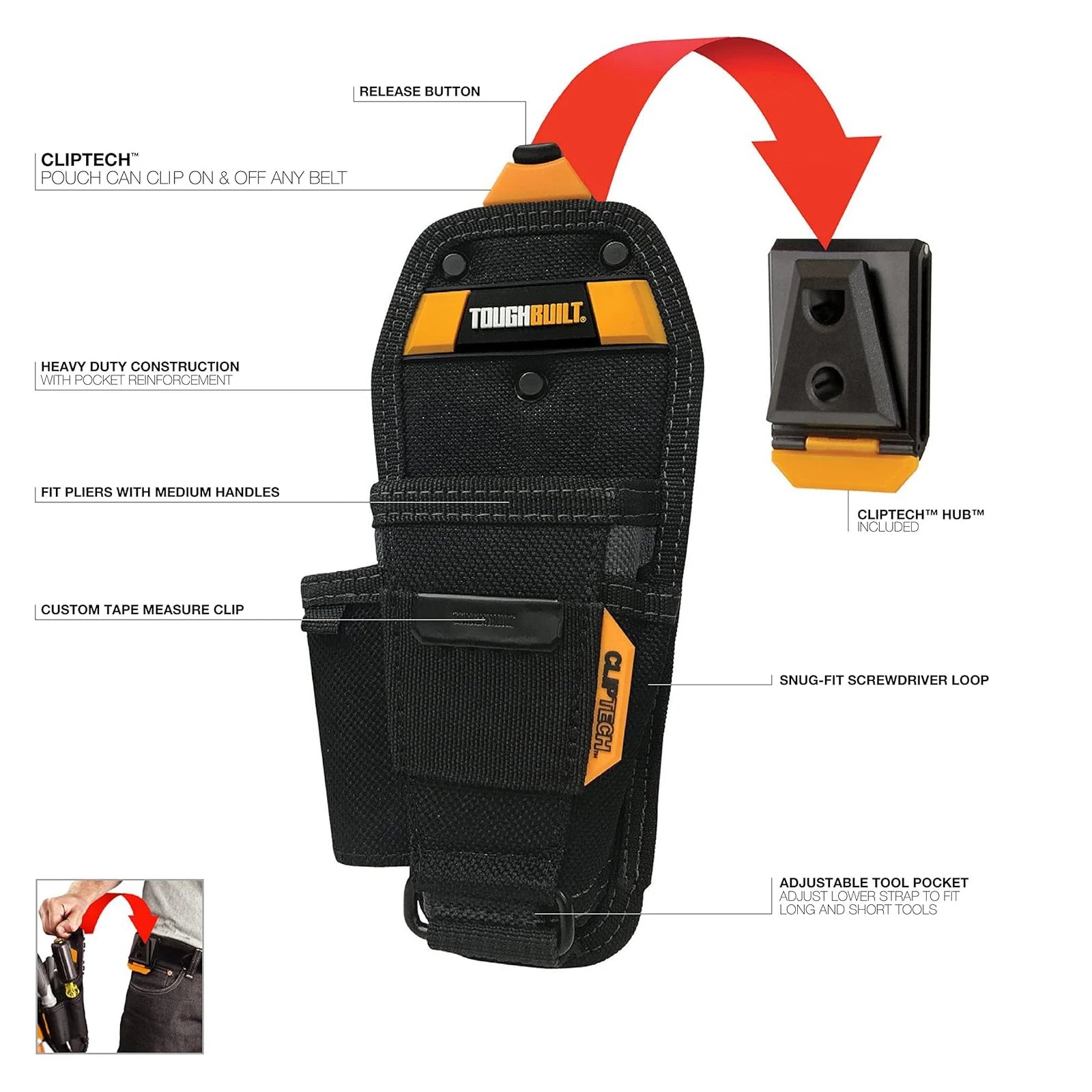 ToughBuilt Pliers Pouch - Durable Tool Holder for Efficient Carrying