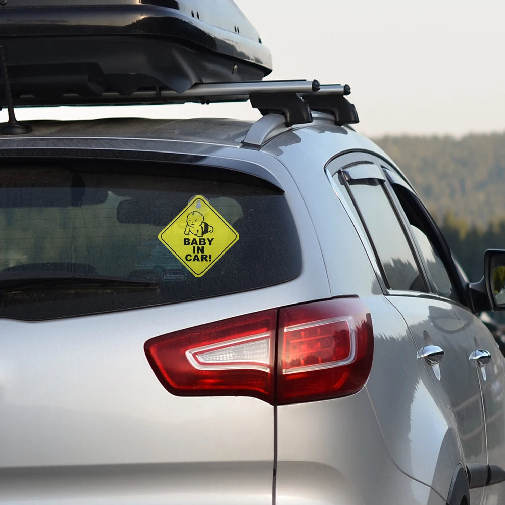 Bright Baby on Board Car Sticker with Strong Suction Cups