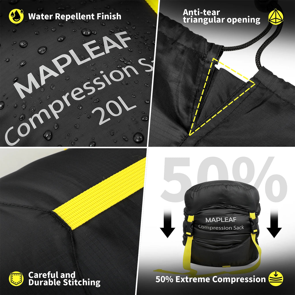 MAPLEAF Ultralight Waterproof Compression Sleeping Bag for Backpacking