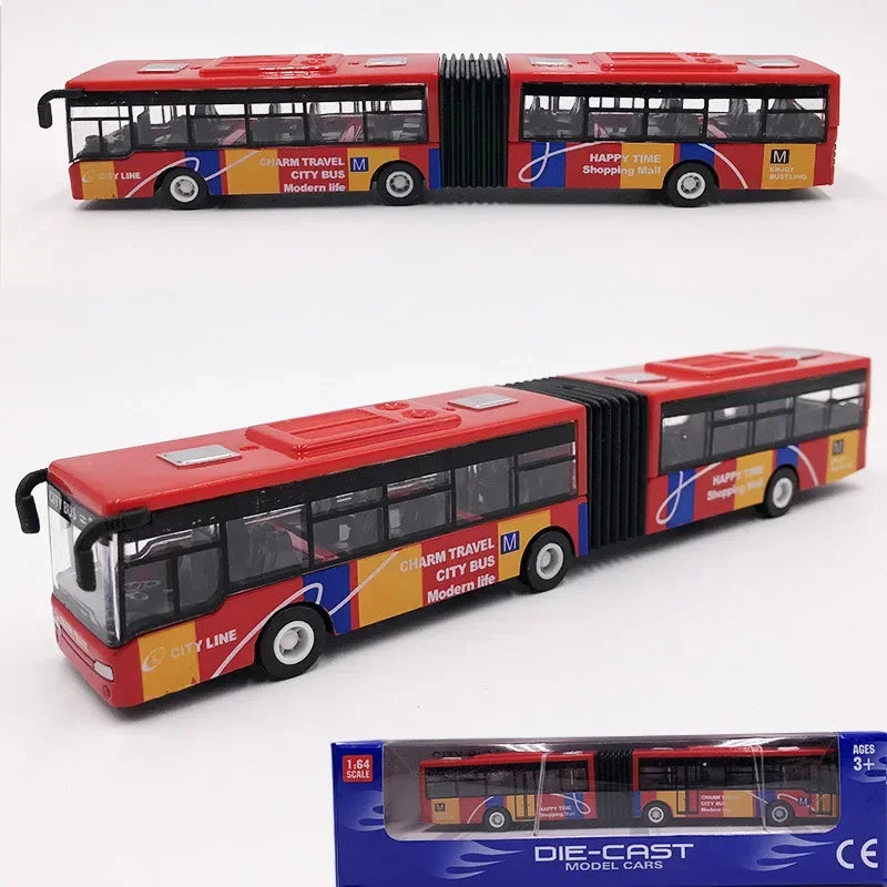 1/64 Diecast City Bus Toy - Pull Back Action Educational Gift