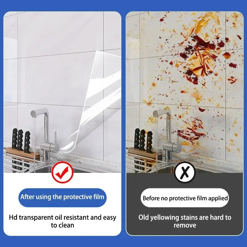 Transparent Electrostatic Wallpaper for Kitchen Oil Prevention