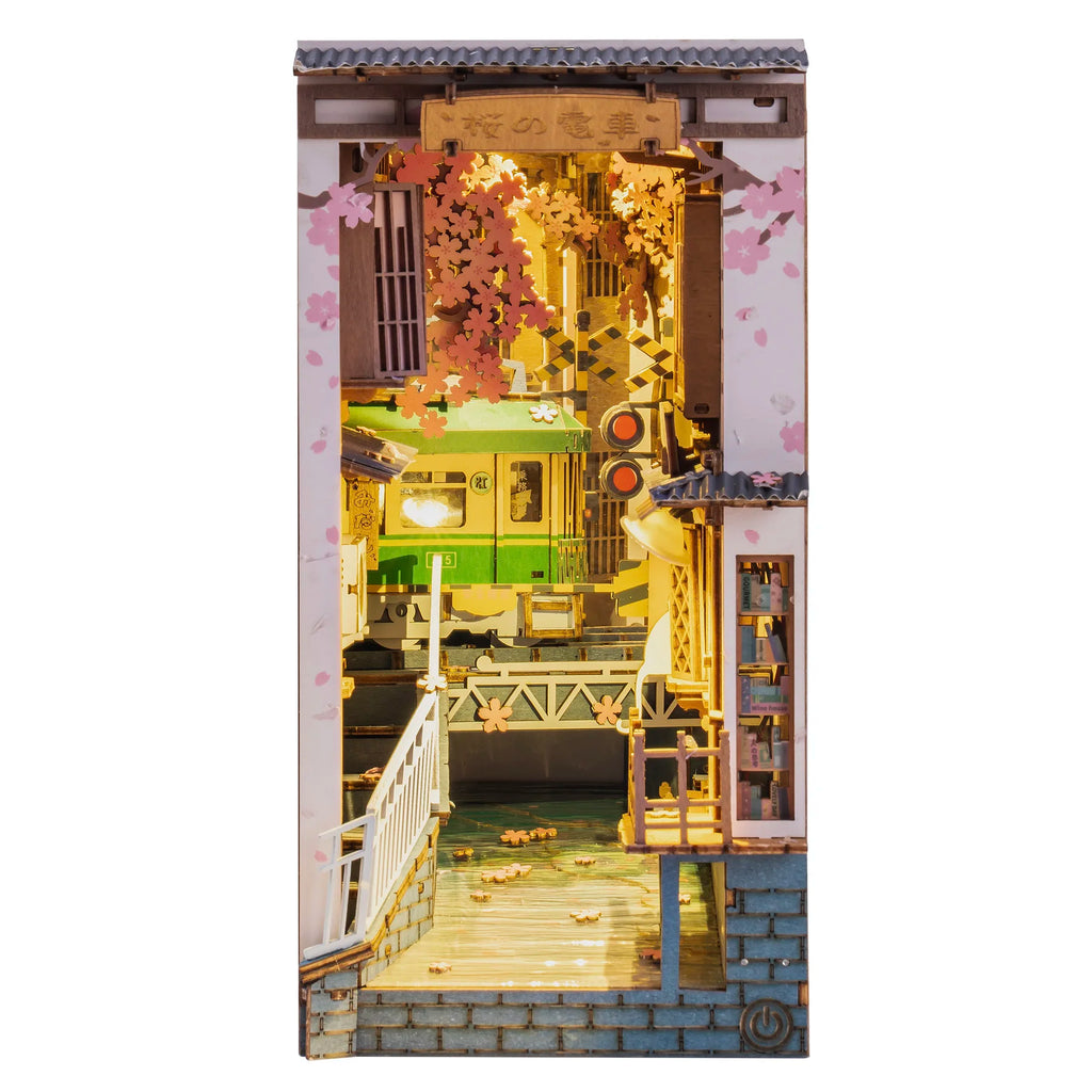 Robotime DIY Book Nook Miniature House Kit - Sakura Densya
