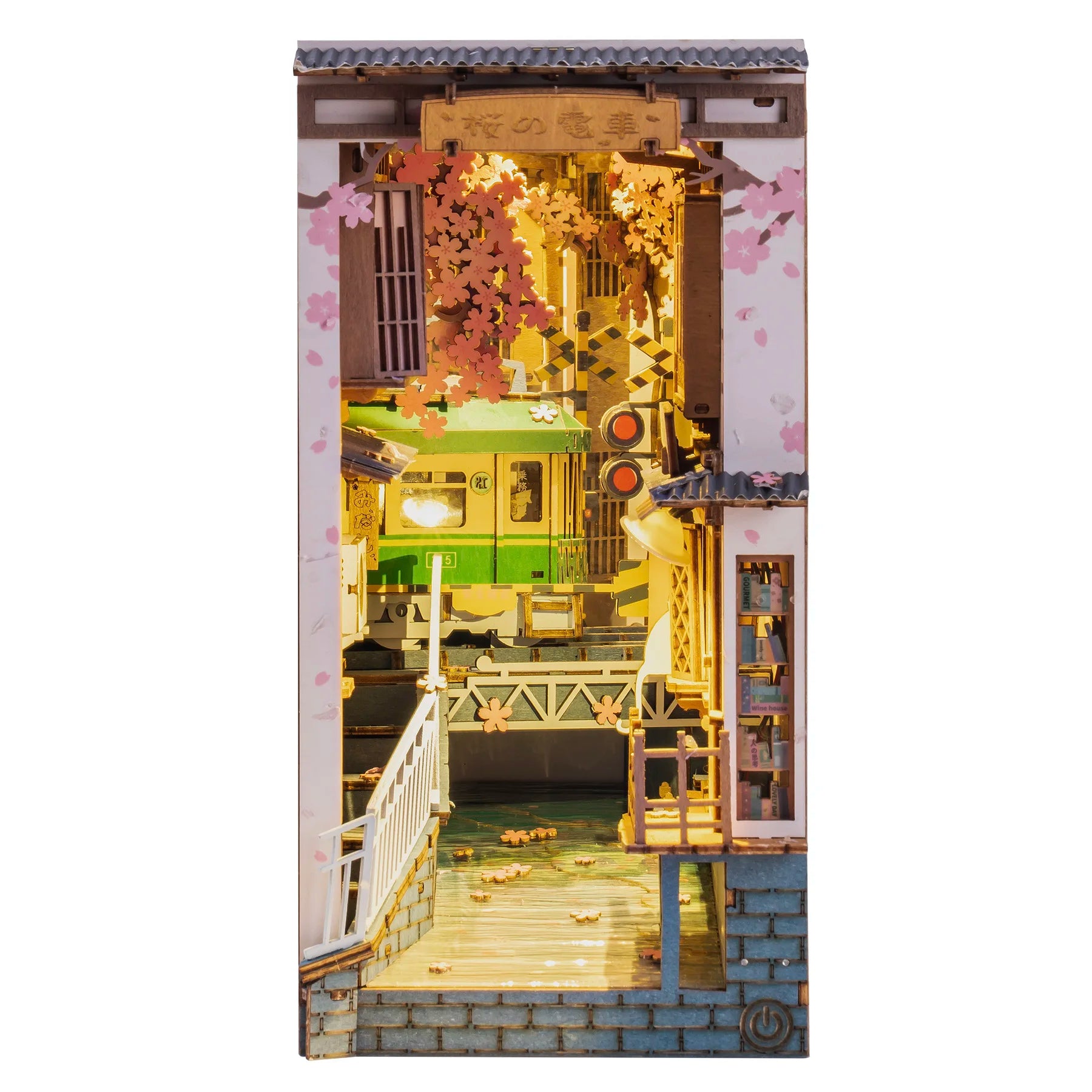 Robotime DIY Book Nook Miniature House Kit - Sakura Densya