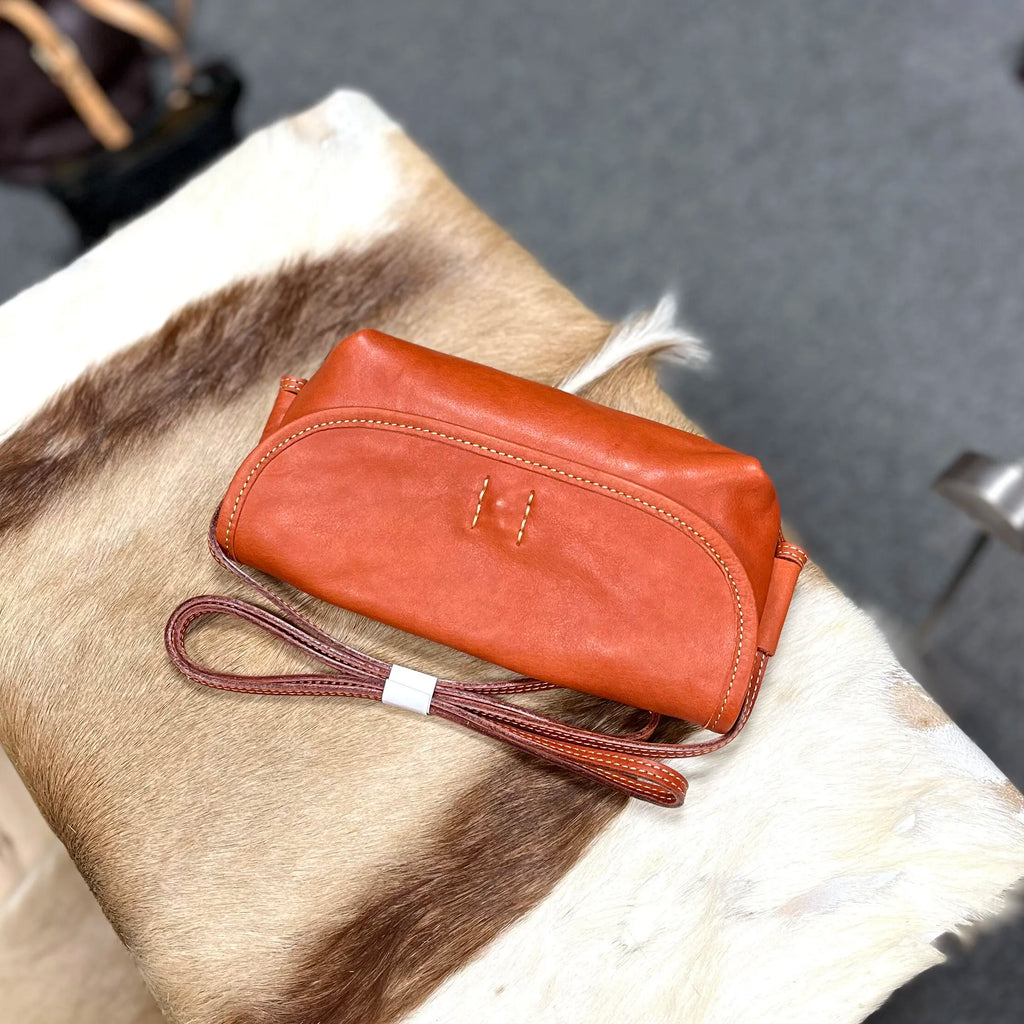 Artistic Mini Leather Shoulder Bag - Durable & Stylish Cell Phone Case