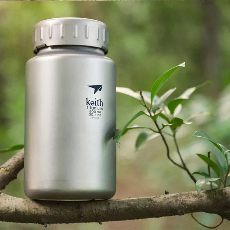 Keith Titanium Sports Bottle - Ultra-Light Durable Drinkware, 0.9L/1.2L