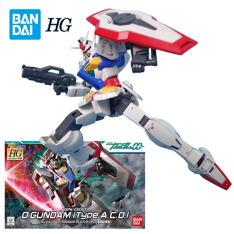 Bandai 0 Gundam GN-000 1/144 Scale Model Action Figure for Kids