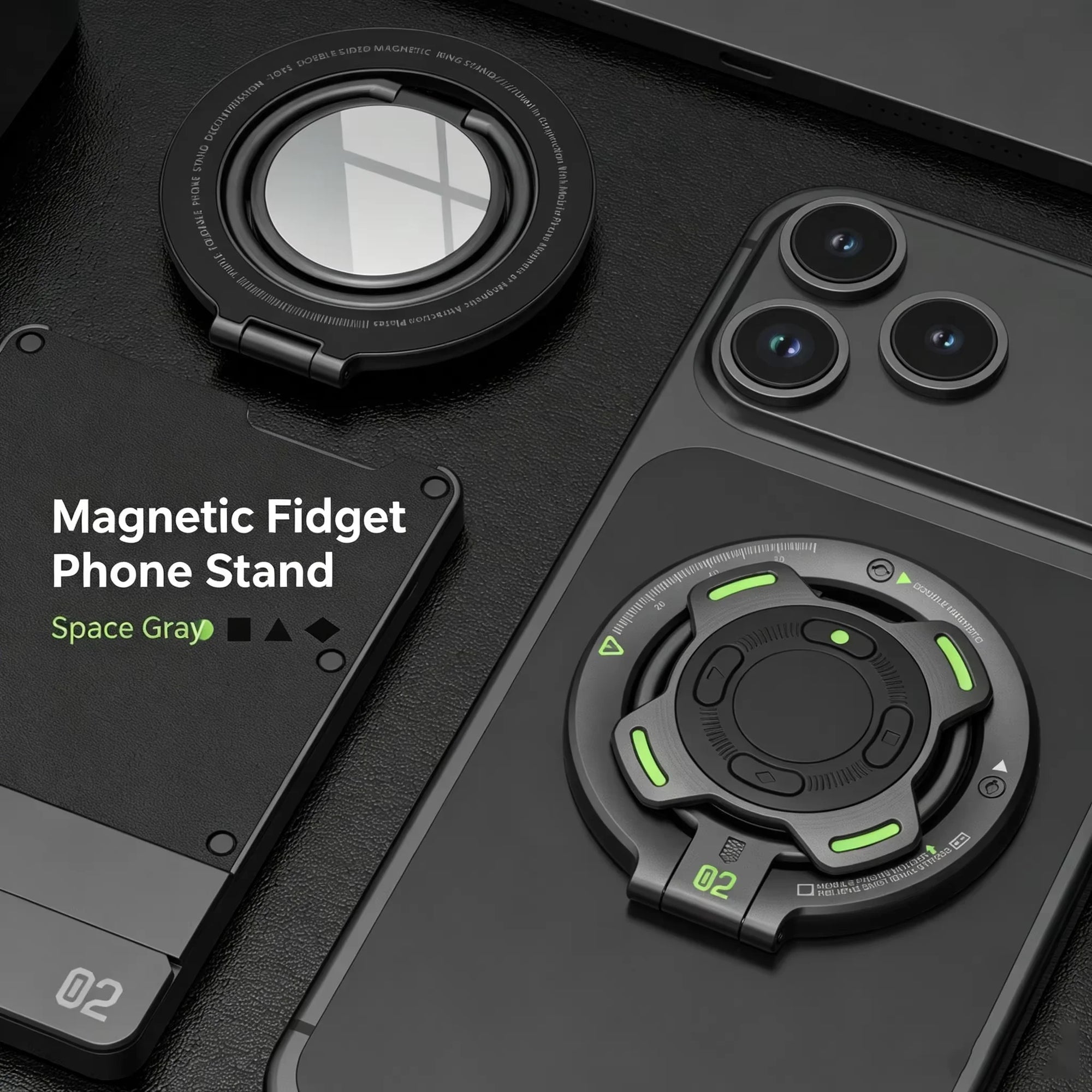 Double-Sided Magnetic Finger Ring Holder for Phone – Portable & Versatile
