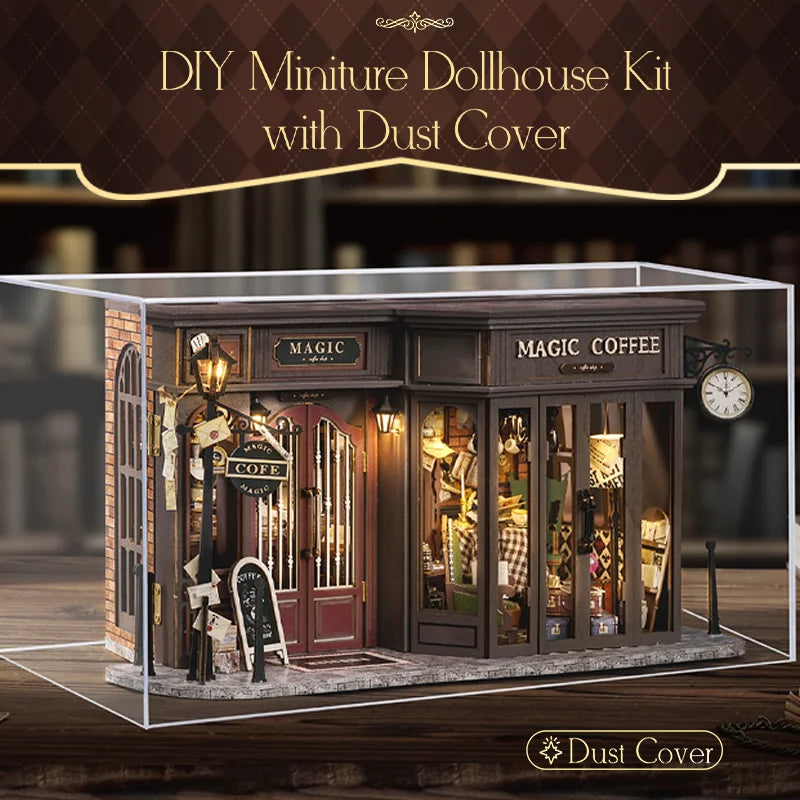 Cutebee DIY Mini Dollhouse Kit with LED Lights - Wooden Greenhouse