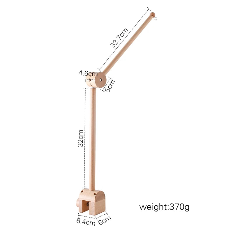 Wooden Baby Crib Mobile with Musical Rattle - Perfect Infant Toy