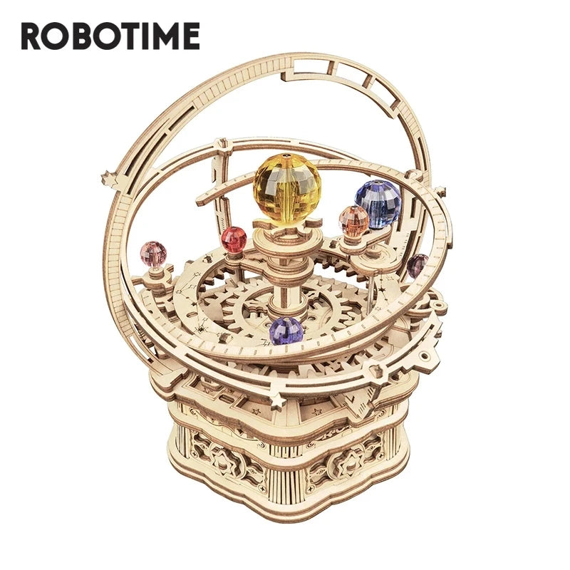 Robotime 3D Starry Night Wooden Music Box Building Kit - 84 Pieces