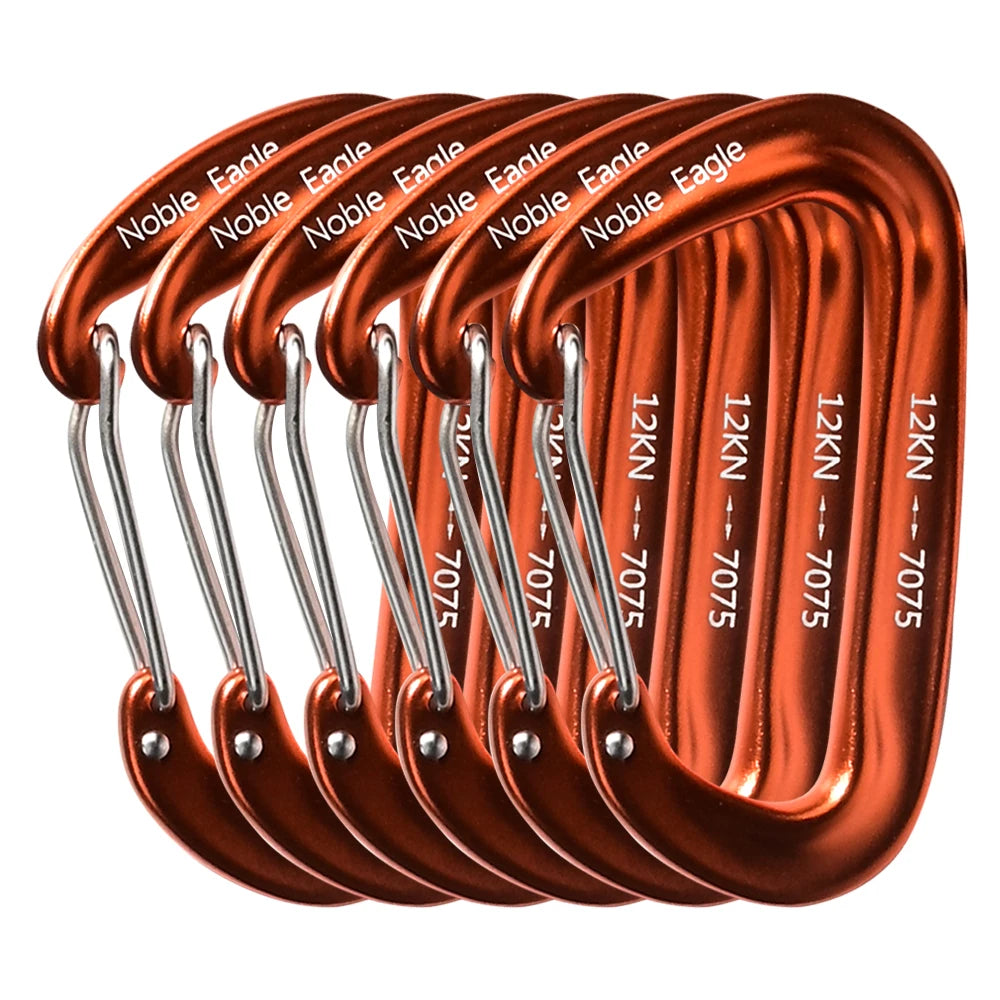 6Pcs Heavy Duty Aluminum Carabiner Set for Camping & Climbing