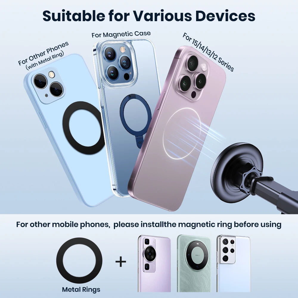 TOPK Magnetic Universal Car Phone Holder - 360° Rotating Mount