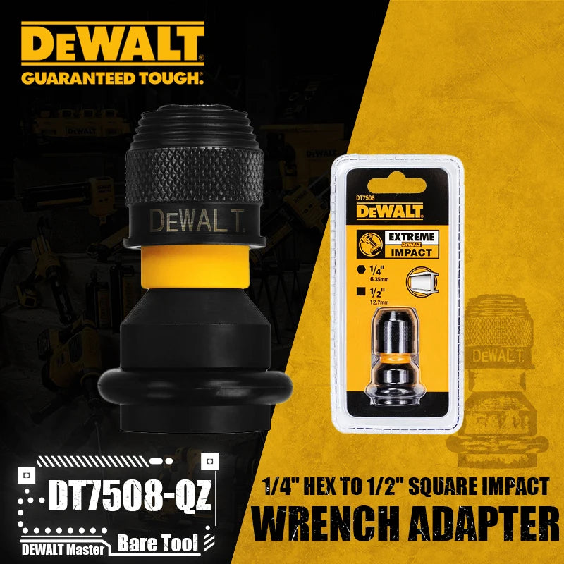 DEWALT 1/4" Hex to 1/2" Square Impact Wrench Adapter - Essential Tool Accessory