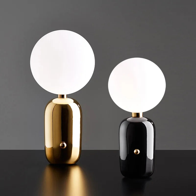 Modern LED Night Light - Cordless Touch Rechargeable Glass Table Lamp