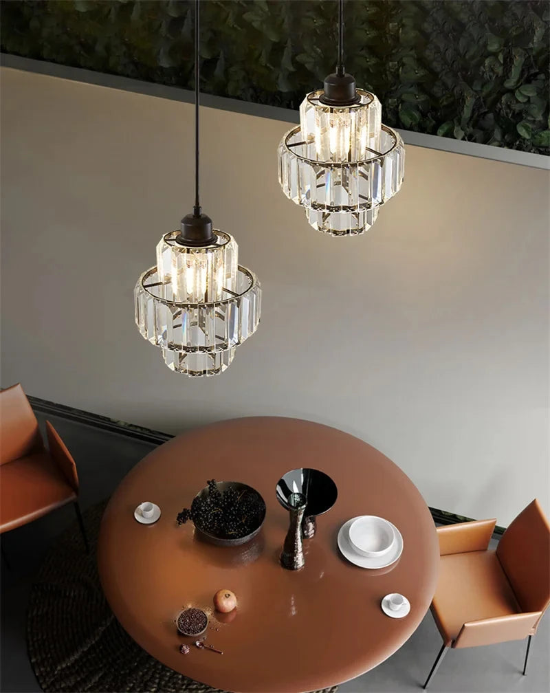 Luxury Crystal Chandelier - Modern LED Pendant Light for Dining Room