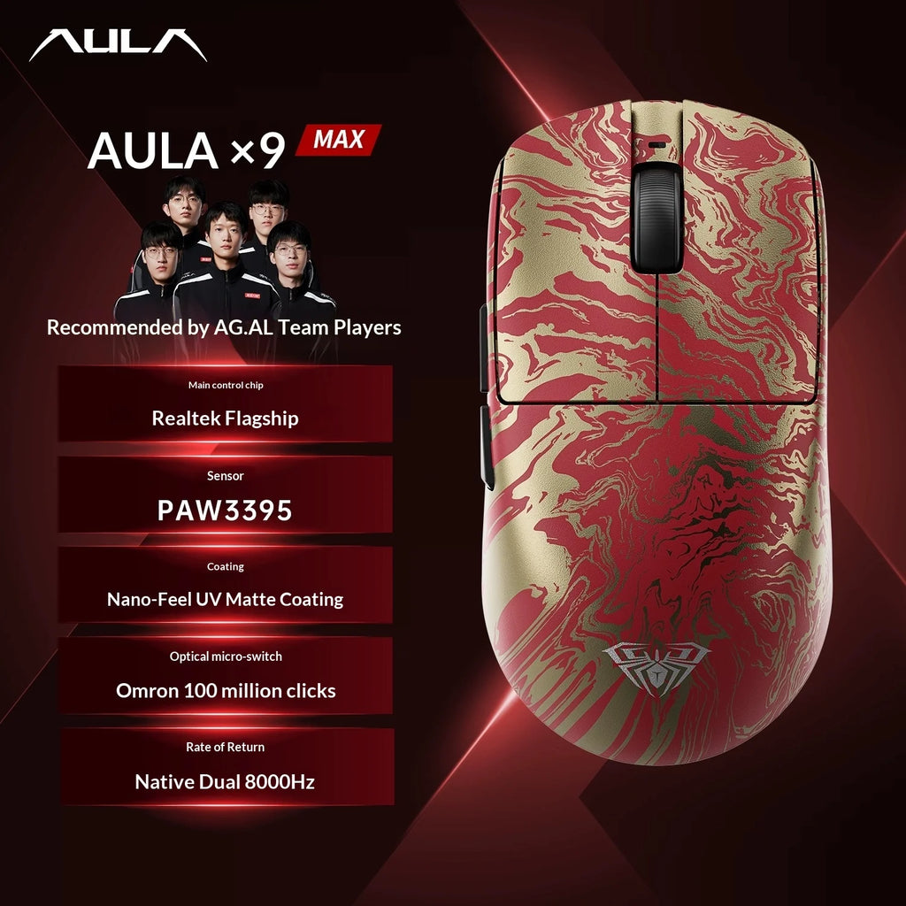 AULA X9 Max Wireless Gaming Mouse - Ergonomic & Ultra-Responsive