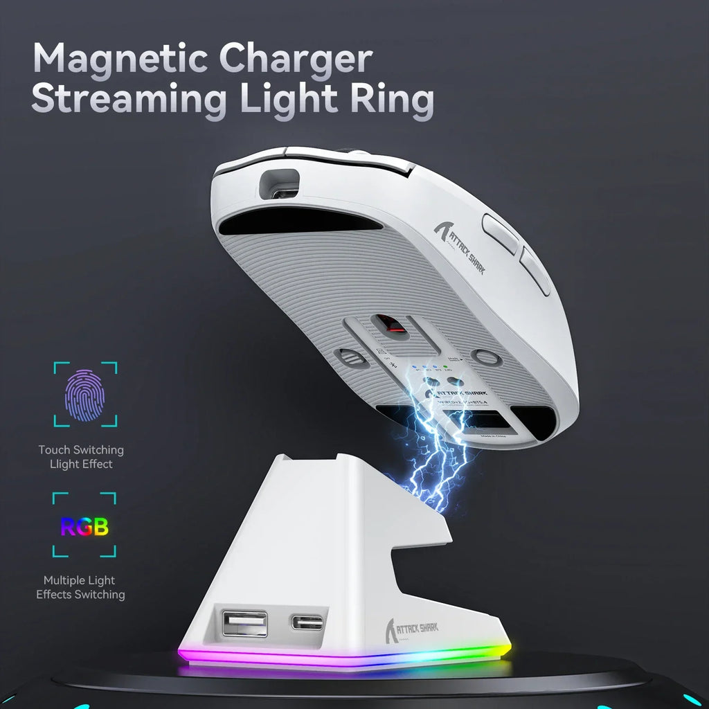 Attack Shark X6 RGB Wireless Gaming Mouse - 26000 DPI, Tri-Mode Connectivity