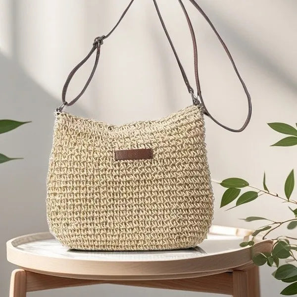Stylish Straw Woven Crossbody Bag for Women - Beach Ready Design
