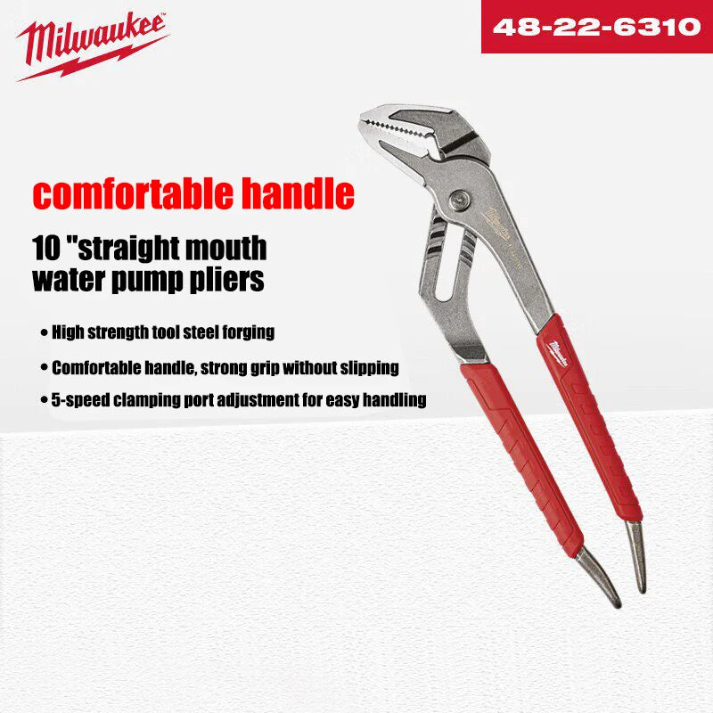 Milwaukee 10" Heavy-Duty Adjustable Water Pump Pliers for Plumbing