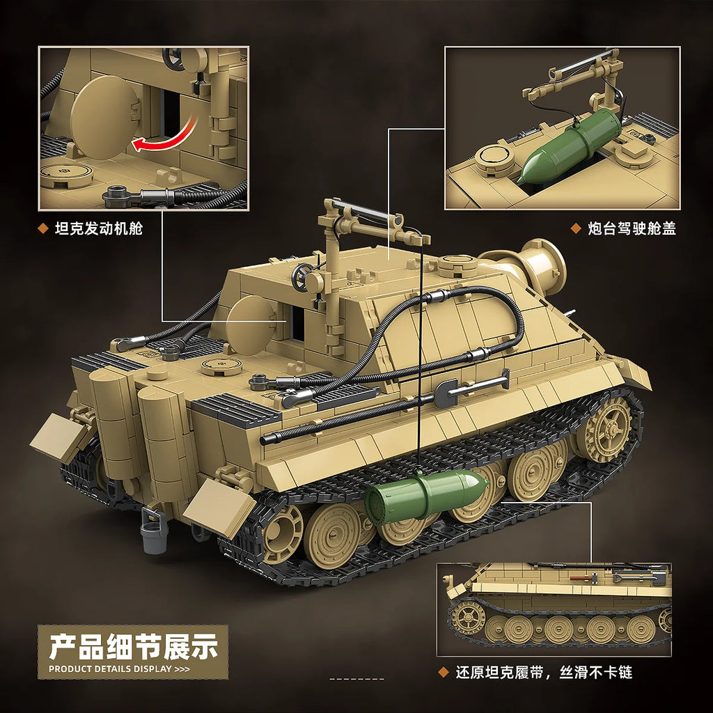 MOULD KING Sturmtiger Tank Building Blocks Model - Engaging Assembly Toy