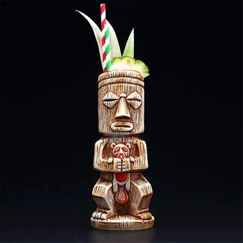 Colorful 450ml Hawaii Tiki Mug - Perfect for Cocktails & Beverages