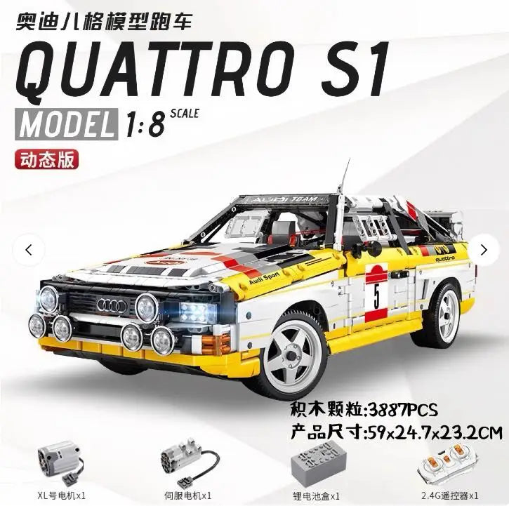 3887Pcs 1:8 Remote Control Sports Car Building Blocks Set - Kids Gift