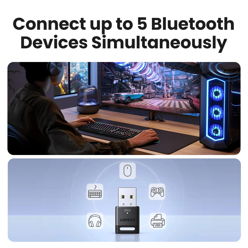 UGREEN Bluetooth 6.0 USB Adapter - Fast & Reliable Wireless Connection