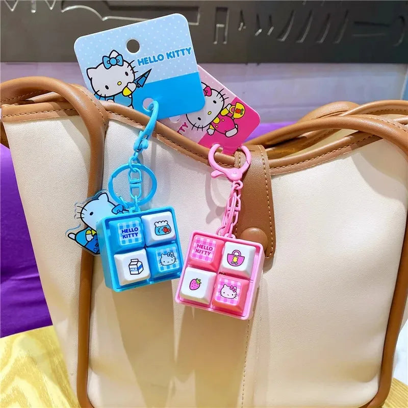 Kawaii LED Light Fidget Toy Keychain - Cute Stress Relief Pendant