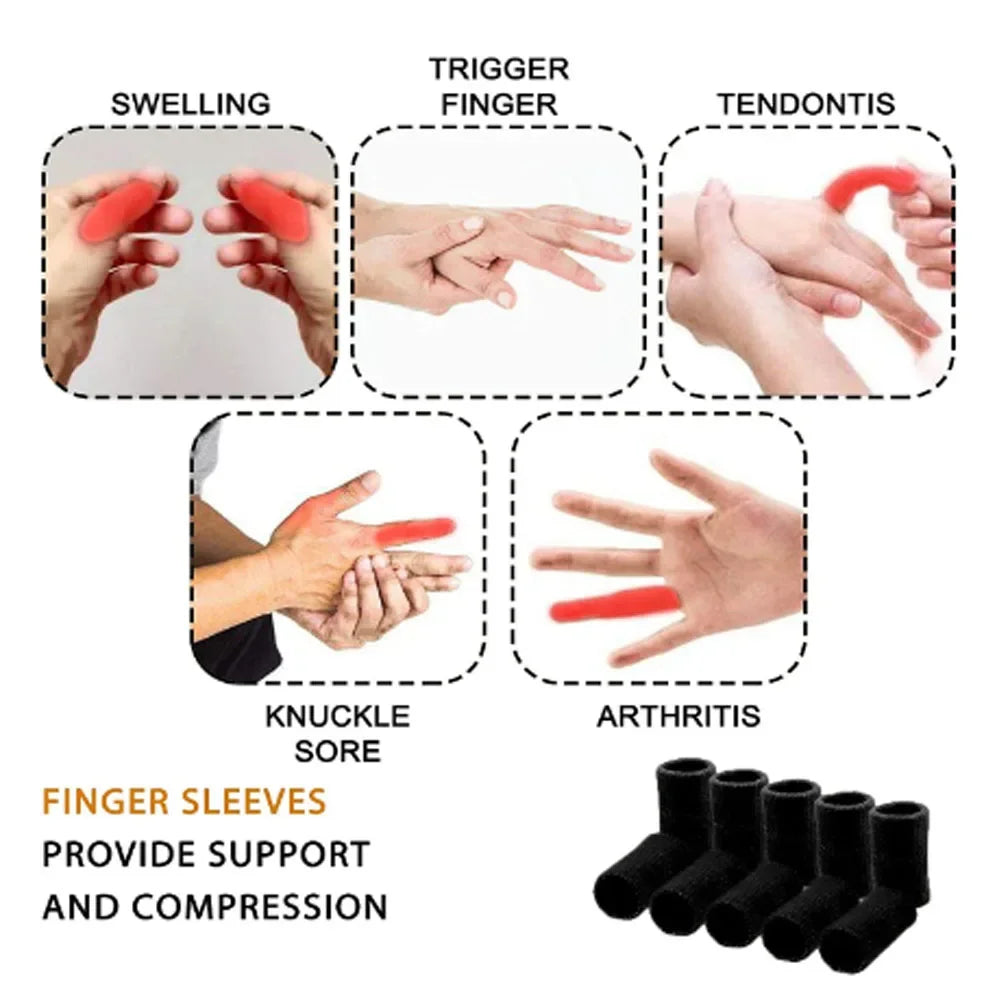 10PCS Breathable Finger Brace Sleeves - Comfortable Thumb Support
