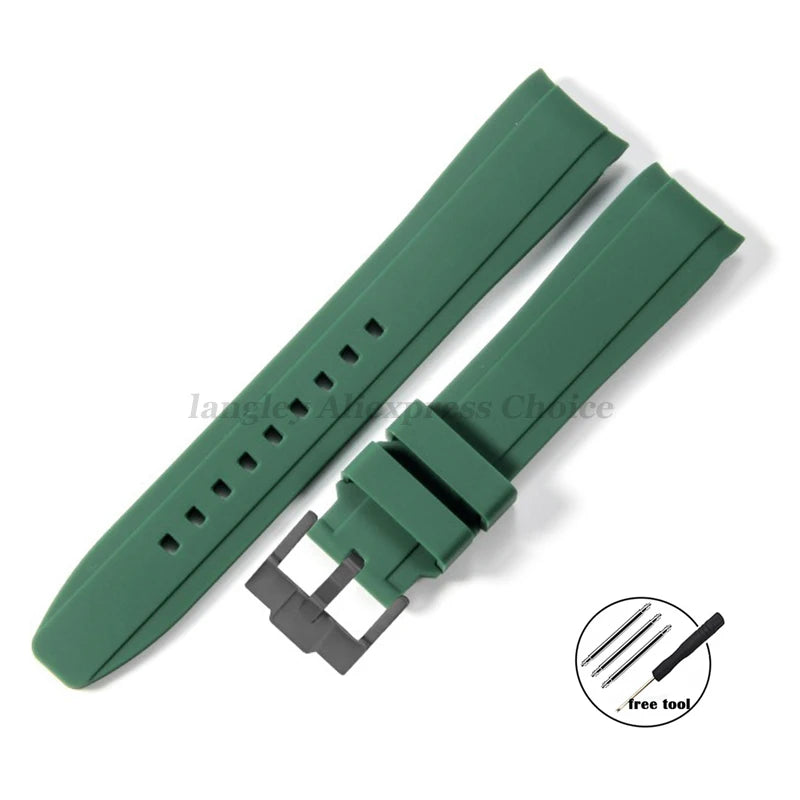 Versatile 20mm & 22mm Soft Rubber Watchband for Most Traditional Watches