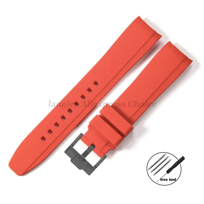 Versatile 20mm & 22mm Soft Rubber Watchband for Most Traditional Watches