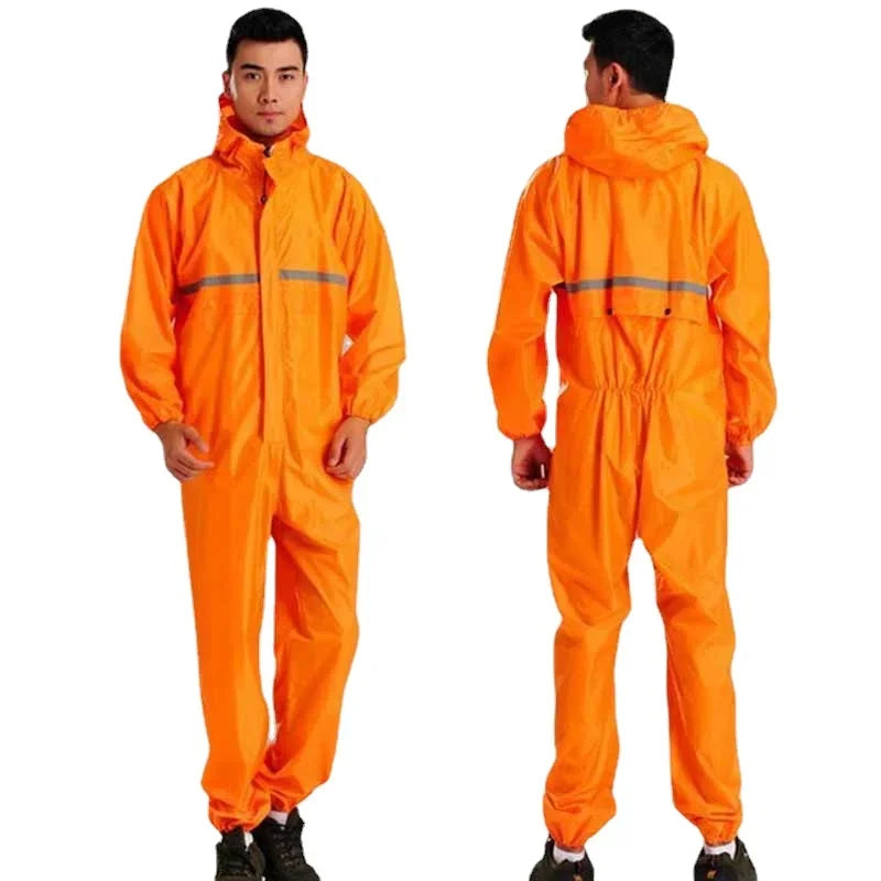 Waterproof One-Piece Raincoat for Men and Women - Versatile Rain Gear