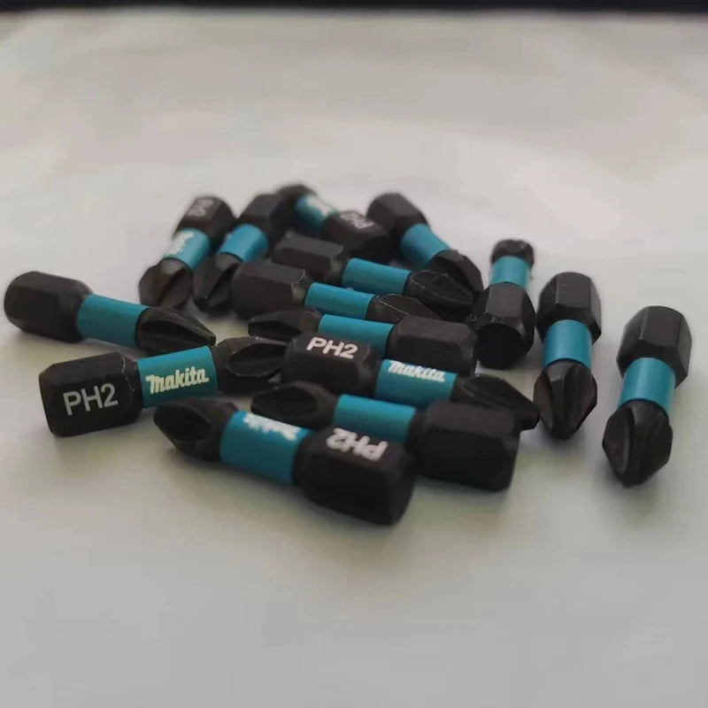 Makita PH2 25MM Impact Screwdriver Bits - 10PC High-Speed Steel Set