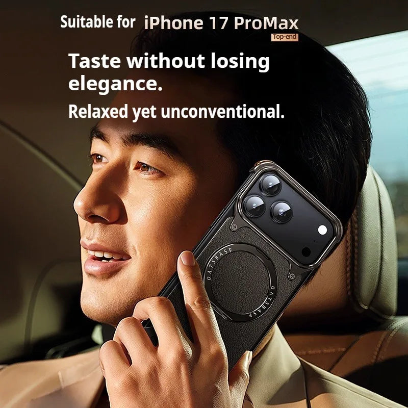 EARY Leather Case for iPhone 17 Pro Max - Magnetic Stand & Shockproof