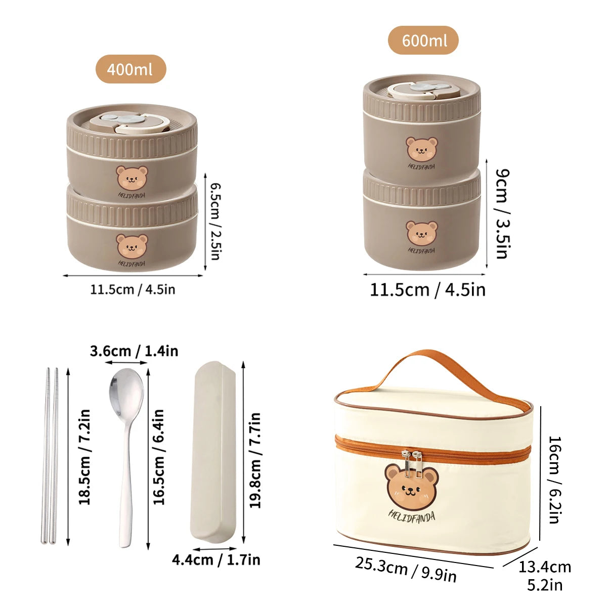 Cute Portable Thermal Stainless Steel Lunch Box for Kids