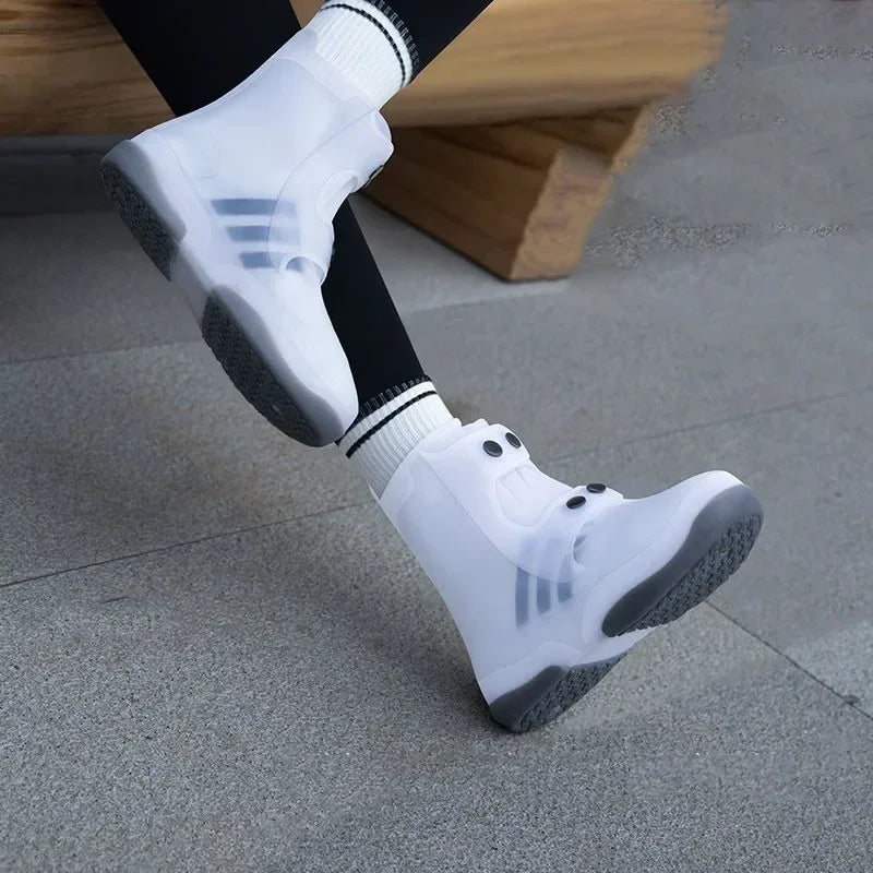 Waterproof Two Tone Shoe Covers - Washable & Anti-Skid Overshoes