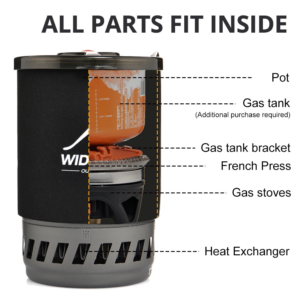 Widesea Portable Camping Coffee Maker Set with French Press & Gas Stove