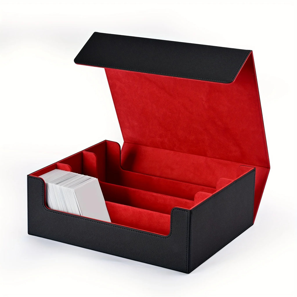 Premium PU Leather Trading Card Storage Box - Holds 1800+ Decks