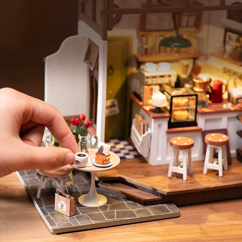 Robotime Rolife No.17 Café Miniature House - DIY Wooden Dollhouse Kit