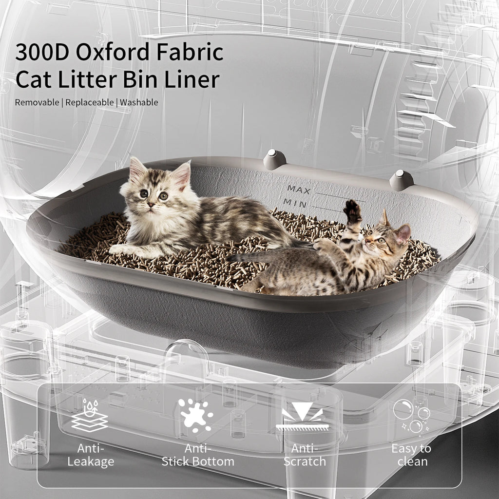 REDSASA Self-Cleaning Automatic Cat Litter Box with App Control & Stairs