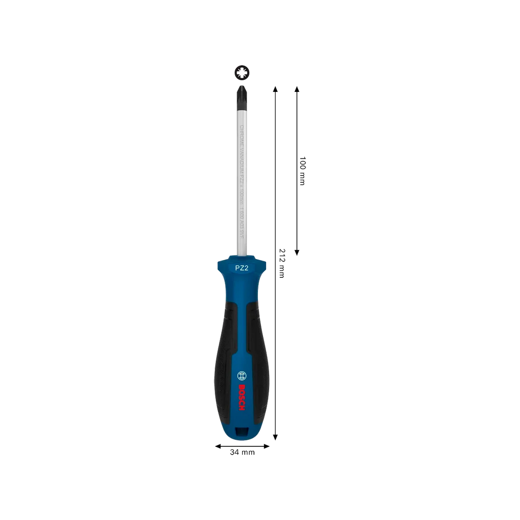 Bosch Pozidriv Screwdriver - High Torque & Comfort Grip Tool