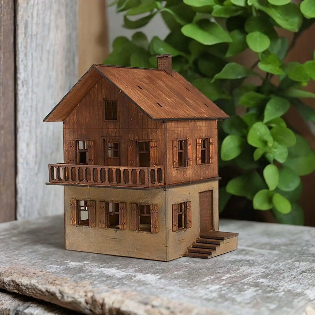 1/72 Miniature House Model Kit - DIY Wooden Craft